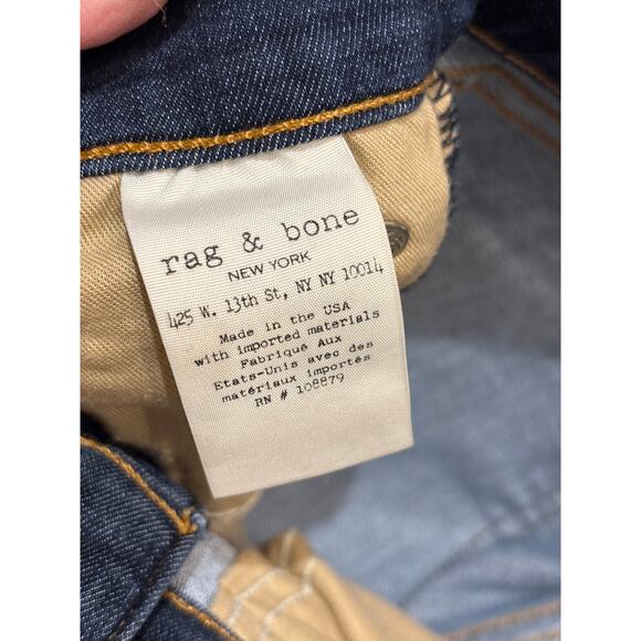RAG & BONE 10” Ankle Skinny in Mad River Wash High Rise Skinny Ankle Jeans 26 - Picture 6 of 8